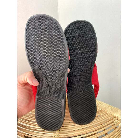 American Sweetheart Cherry Red Canvas Womens Sandals  Sz 8 - Picture 6 of 9